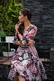 Платье Флокс из набивного шифона цвета бургунди